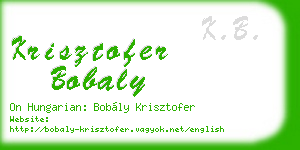 krisztofer bobaly business card