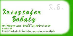 krisztofer bobaly business card